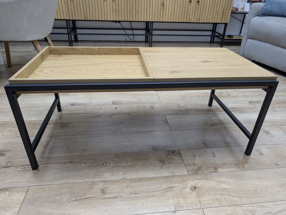 Măsuță cafea TRAPPEDAL 50x100 stejar cald/negru