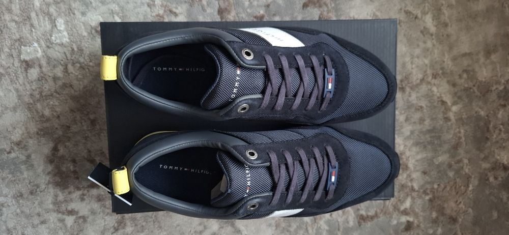 Pantofi sport barbati Tommy Hilfiger Iconic piele cu mesh, EUR41, NOI