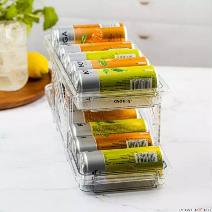 Organizator doze, reglabil, cu 2 niveluri, transparent, Kinghoff