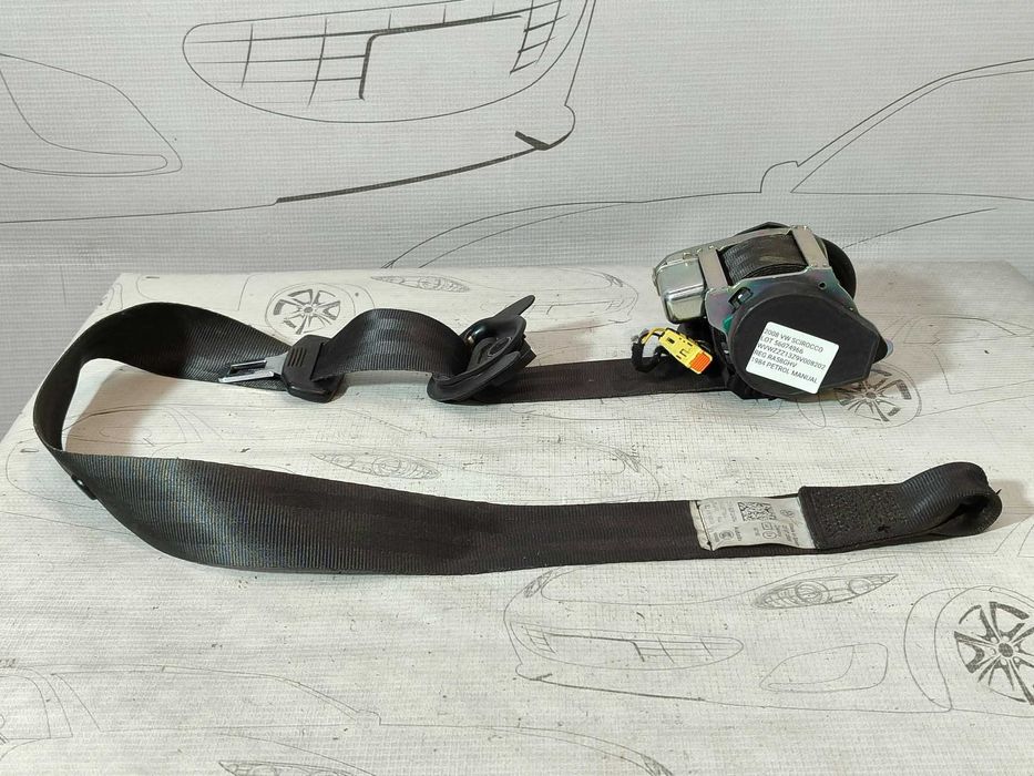 Centură de siguranță față dreapta Volkswagen Scirocco 2008-2017 2008 2.0 TSI 147kW Cod OEM: 1K8857706A, 6151098 (5F3)