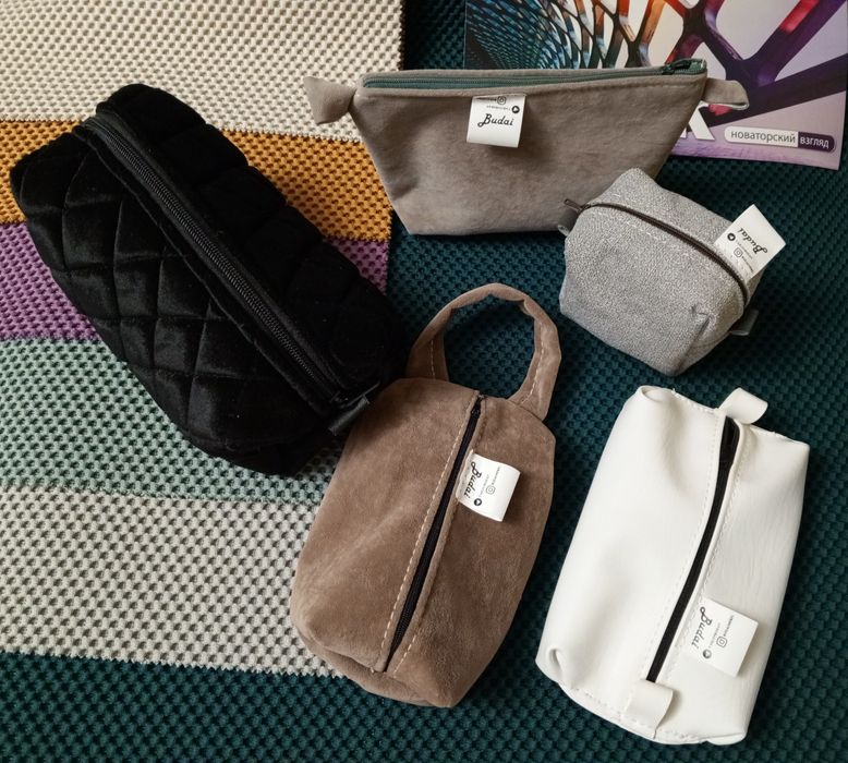 Косметички на заказ, любого цвета, кожзам, велюр