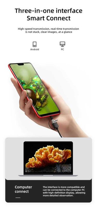 Дигитален Електронен Микроскоп 1600X LED лупа