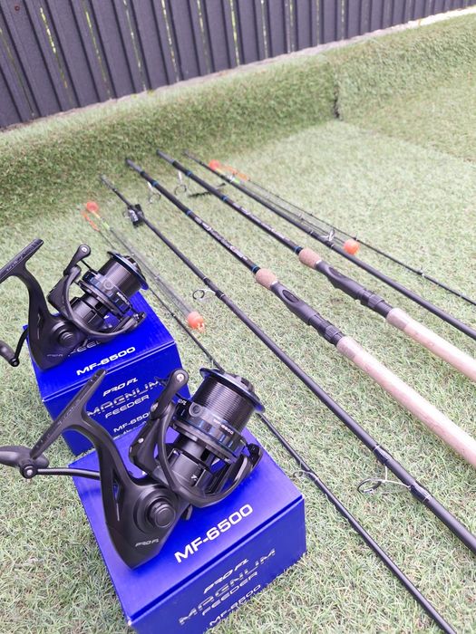 SET 2 Lansete Aventador Distance FEEDER 3.60m 180g + 2 Mulinete FL Mag