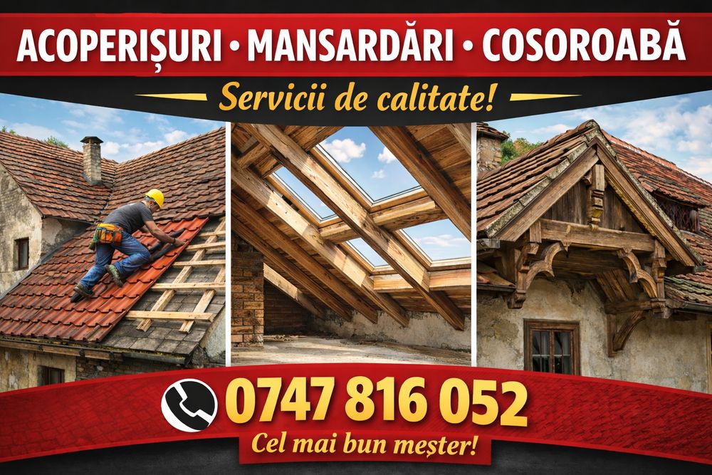 Acoperiș montaj și reparații Hidroizolație