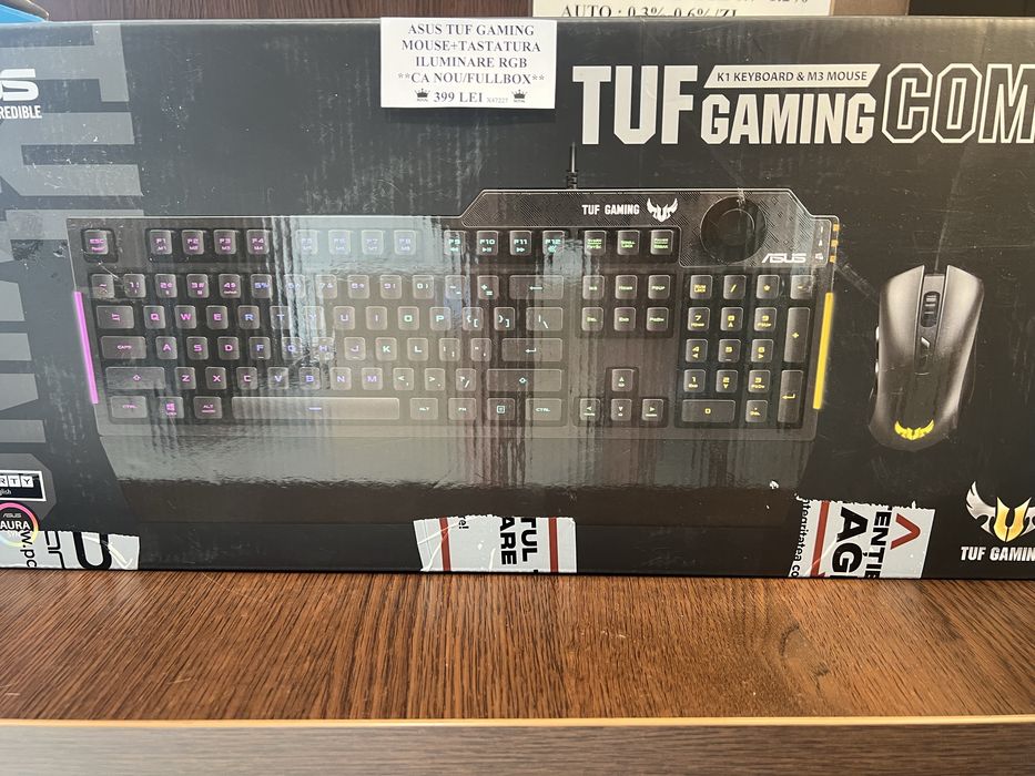 Amanet Royal CB: Kit gaming Asus Tuf Gaming Combo tastatura k1 mouse k3 ca nou fullbox