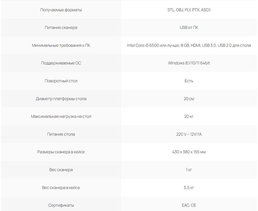 3Д сканер / 3D scanner RangeVision NEO