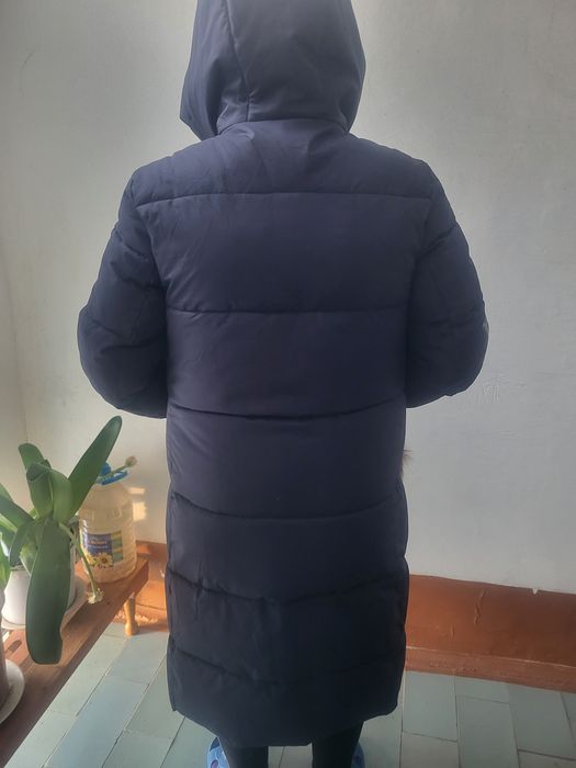 Женский Темносиний пуховик зима