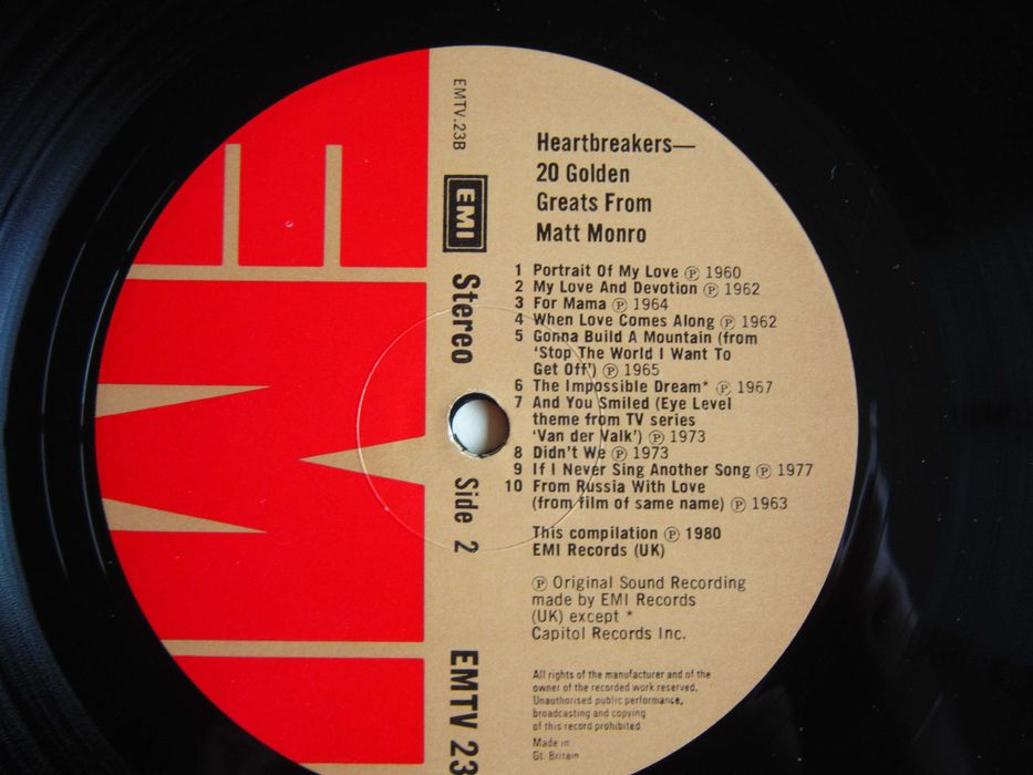 vinil rar jazz Heart Breakers 20 Golden Greats from Matt  1980 UK