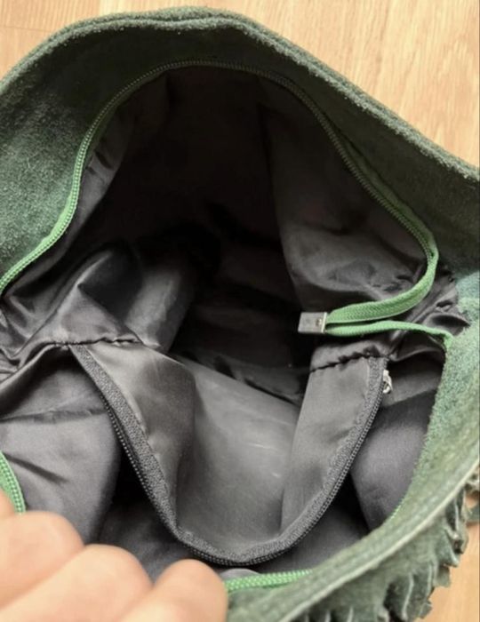 Geantă de piele verde