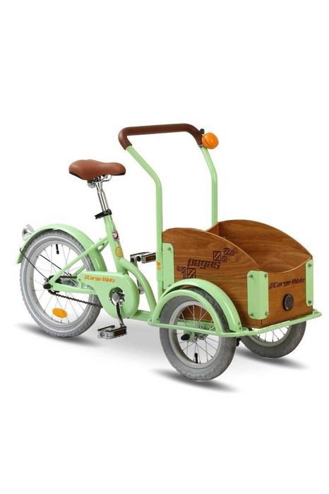 Bicicleta copii PEGAS Mini Cargo 1S, verde fistic sau crem aluna