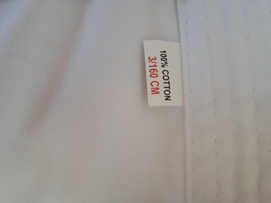 Kimono Karate, bumbac, alb, 160 cm