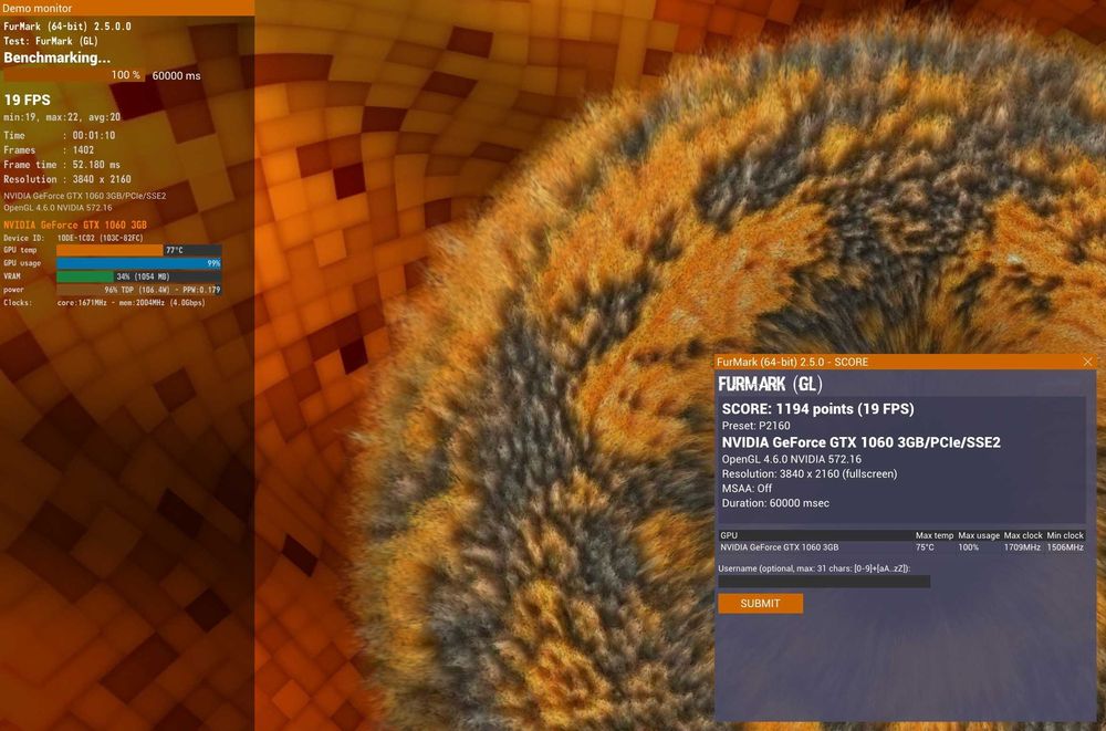 Видео карта GPU HP GTX 1060 OEM 3GB GDDR5 192bit DP/DVI/HDMI