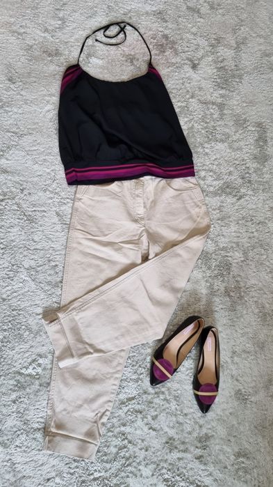 Blugi crem, marimea 40 (M-L)