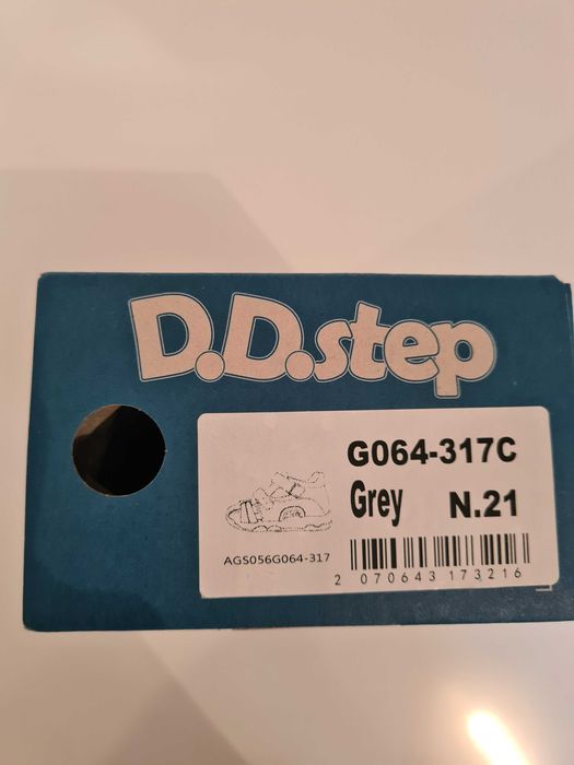 детски кожени сандали DDStep в сиво № 21