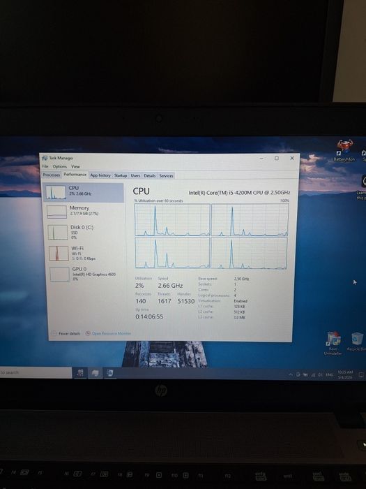 Laptop HP ProBook 450 G1, i5-4200M, 8 GB,  ssd 120 GB, 15.6"