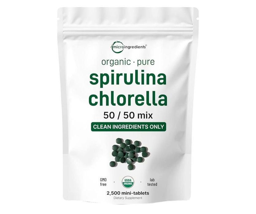 Spirulina Chlorella 50/50 mix,2500 tablet, chlorofresh, хлорелла