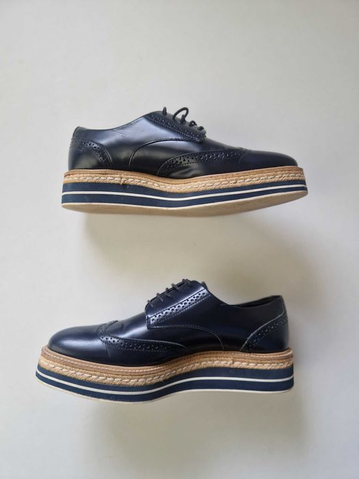 Massimo Dutti Wingtip Oxford оригинални обувки естествена кожа