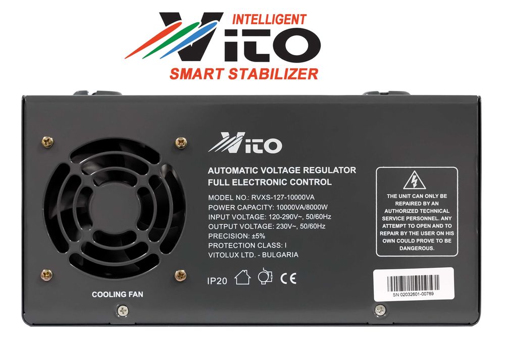 10 KVA ( 8KW ) МОНОФАЗНИ  НИСКОВОЛТАЖНИ Симисторни/TRIAC/ Стабилизатори на ток и напрежение в диапазон 120V-290V с Електронно управление, LED дисплей