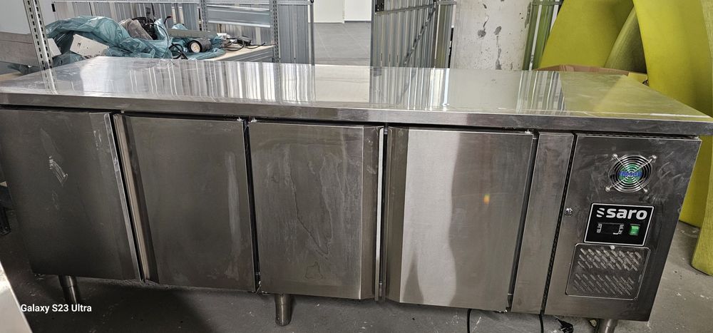 2x Mese frigorifice inox profesionale Saro Hajo 4100 BT – 4 uși – 220 cm