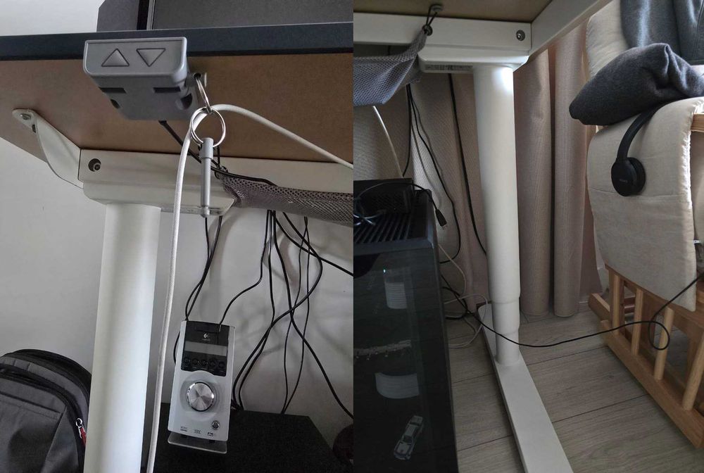 KIT Birou reglabil electric IKEA BEKANT + monitor Lenovo L27i