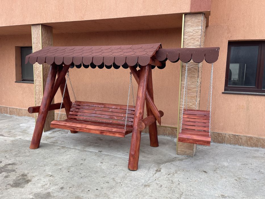 Leagan din bile de brad / balansoar lemn rotund