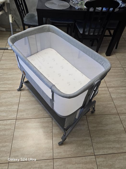 Patut co-sleeper pentru copii Lionelo Luna 2 in 1, reglabil pe 6 pozit
