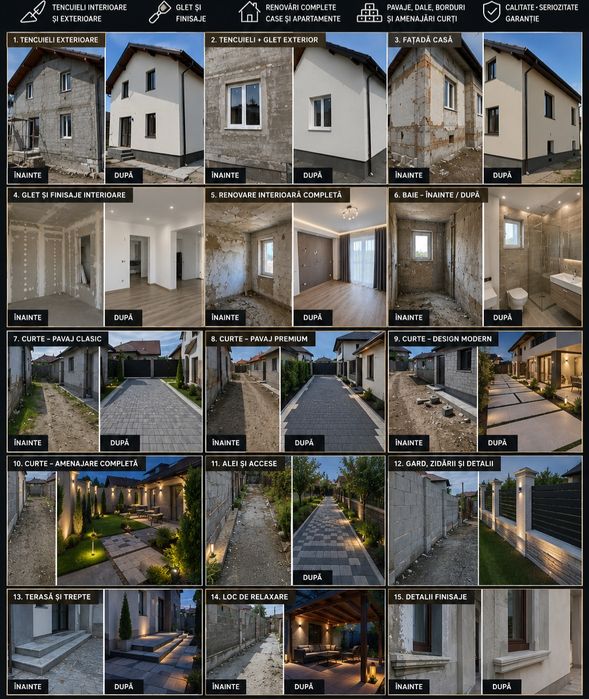 Renovări interioare și exterioare, pavele, curți, construcții Dâmbovița București