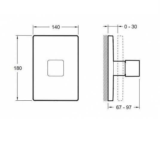 Вграден превключвател за душ 3 изхода квадратен хром – Jacob Delafon