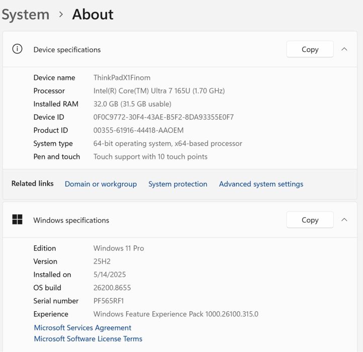 Lenovo ThinkPad X1 Carbon Gen 12 Ultra 7-165U vPro / 32GB / 1TB