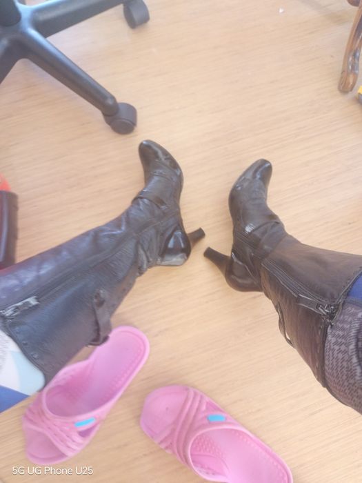 Ботуши естествена кожа 38 отлични