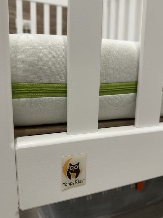 Pătuț copil YappyKids YappyLull – lemn de fag, alb