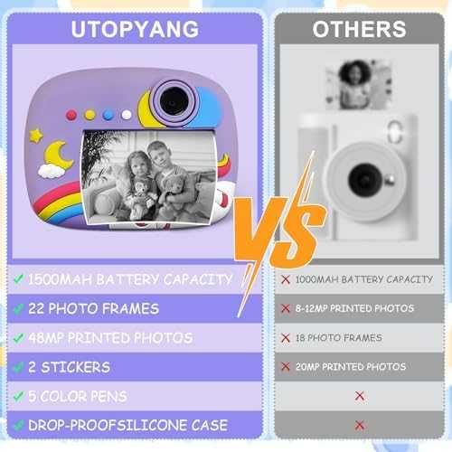 Нов Фотопринтер Фотоапарат за деца моментен печат 2.4 IPS 32GB идеален подарък дете