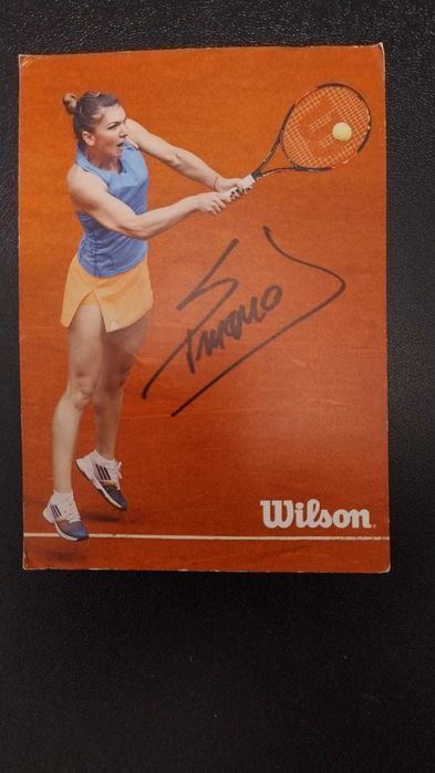 Cărți poștale / vederi cu autografe originale Simona Halep și Horia Tecău