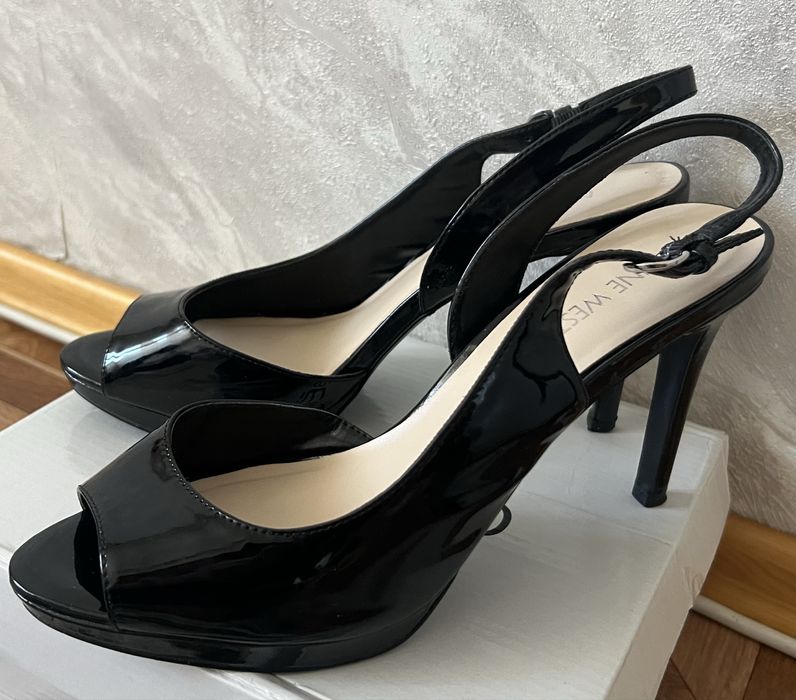 Продам черные лаковые босоножки - Б/У, NINE WEST, размер 38, кожаные