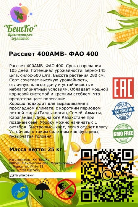 Кукуруза, семена кукурузы