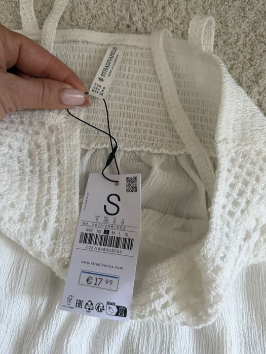 Ленен бял топ Stradivarius sz.S