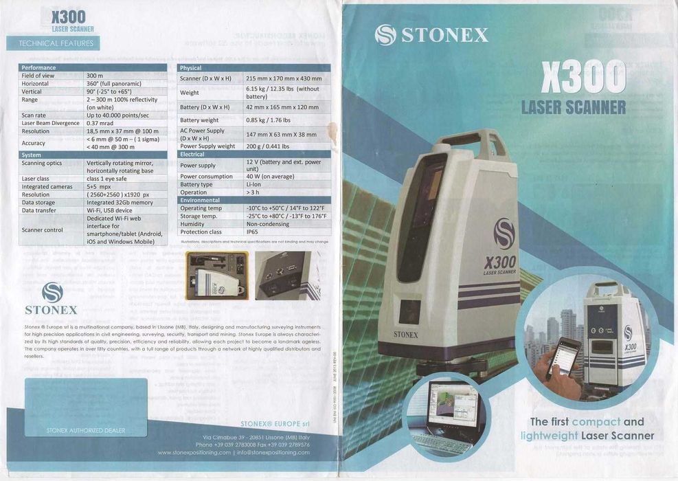 scaner laser 3D Stonex X300 - CURTEA DE ARGES