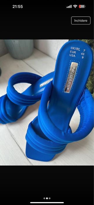 Papuci cu toc , superbi , marimea 40