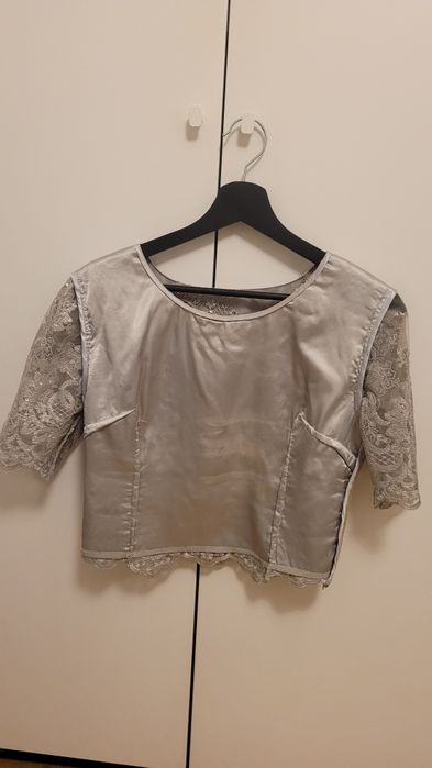 Top elegant argintiu cu pietricele si paiete / ocazie / nunta