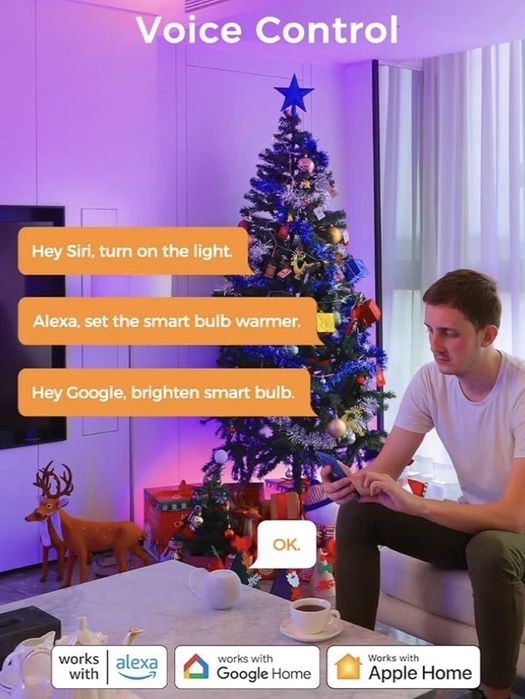 Becuri inteligent WiFi Refoss E27, compatibil cu HomeKit