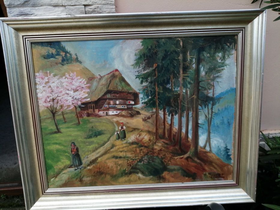 Tablou, ulei pe panou, H. Thierot - pictura originala
