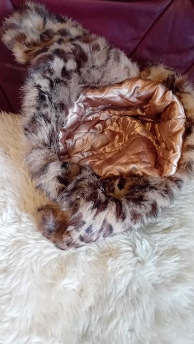 Ушанка естествена кожа  и косъм/58 см./