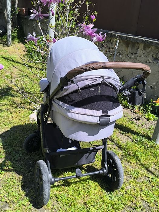 Количка KinderKraft Xmoov 2023, 3в1, Светло сива