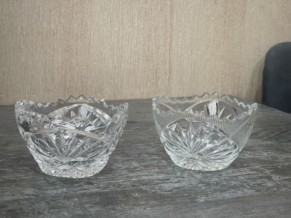 Салатник хрустальный, набор тарелок