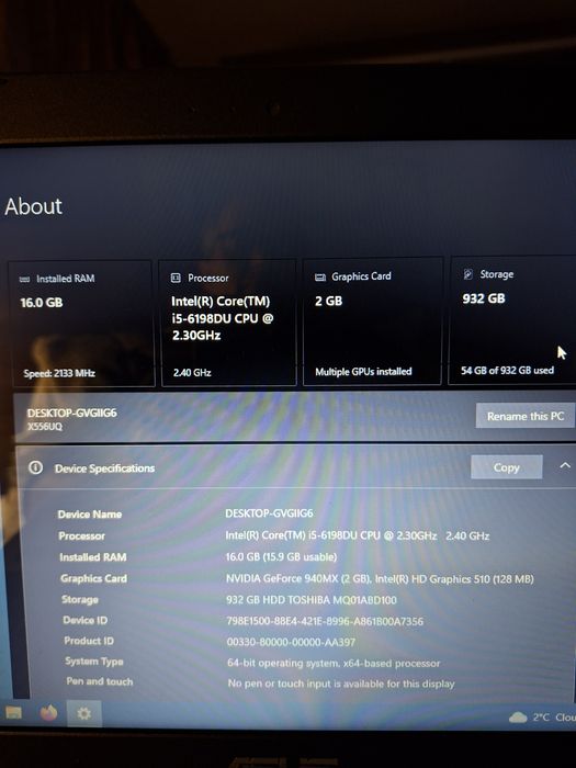 Laptop  ASUS X556UQ