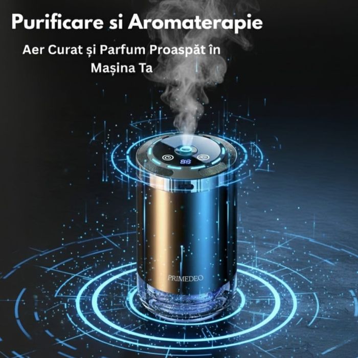 Odorizant Auto/Casa NOU Aluminiu, difuzor aromaterapie inteligent