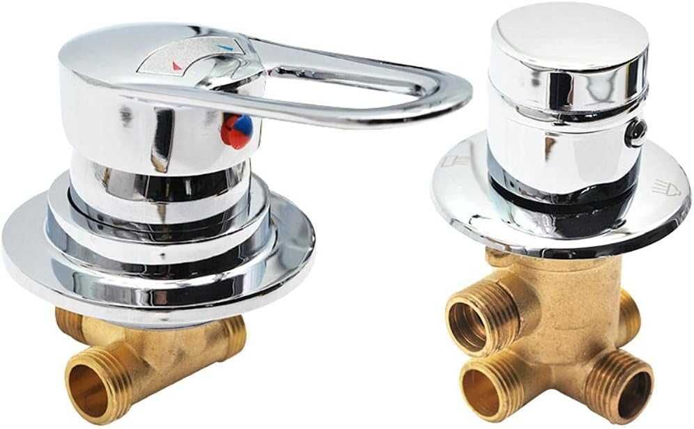 НОВ! 3-пътен месингов смесител за душ – с керамичен клапан, хром