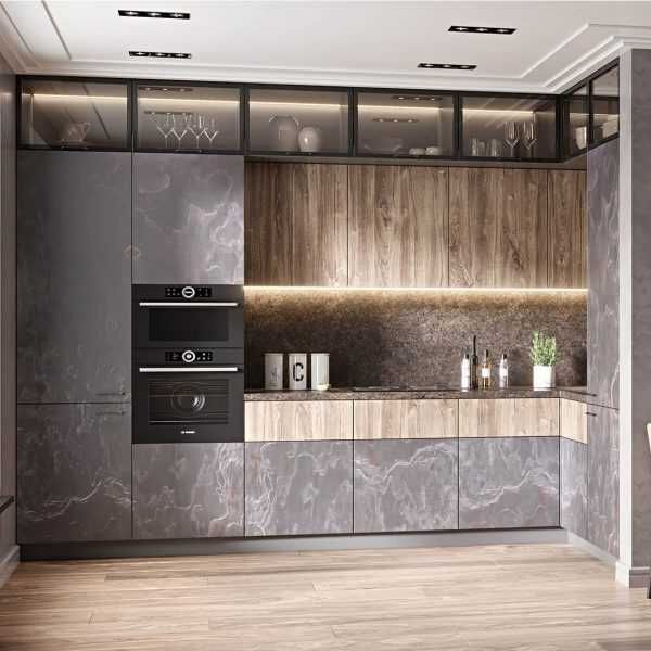 Каменный шпон Flora dark choco