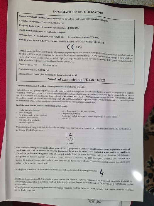 Bocanci muncă Electro Izolanți 1000v