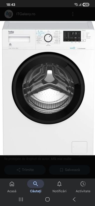 Masina de spălat beko, 2015,stare bună de funcționare,